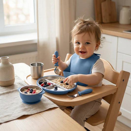 Little Lumber Stainless Steel & Silicone Feeding Set.